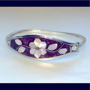 White Mother of Pearl Silver Bracelet